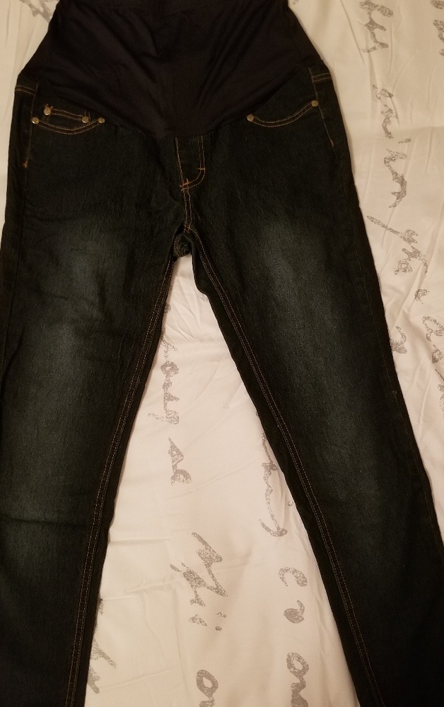 Dark Wash Skinny Maternity Jeans